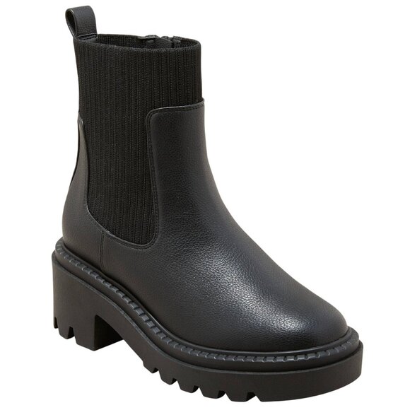 Universal Thread Chunky Heel Ankle Sock Boots with Memory Foam Insole Black 8.5 - Picture 1 of 4